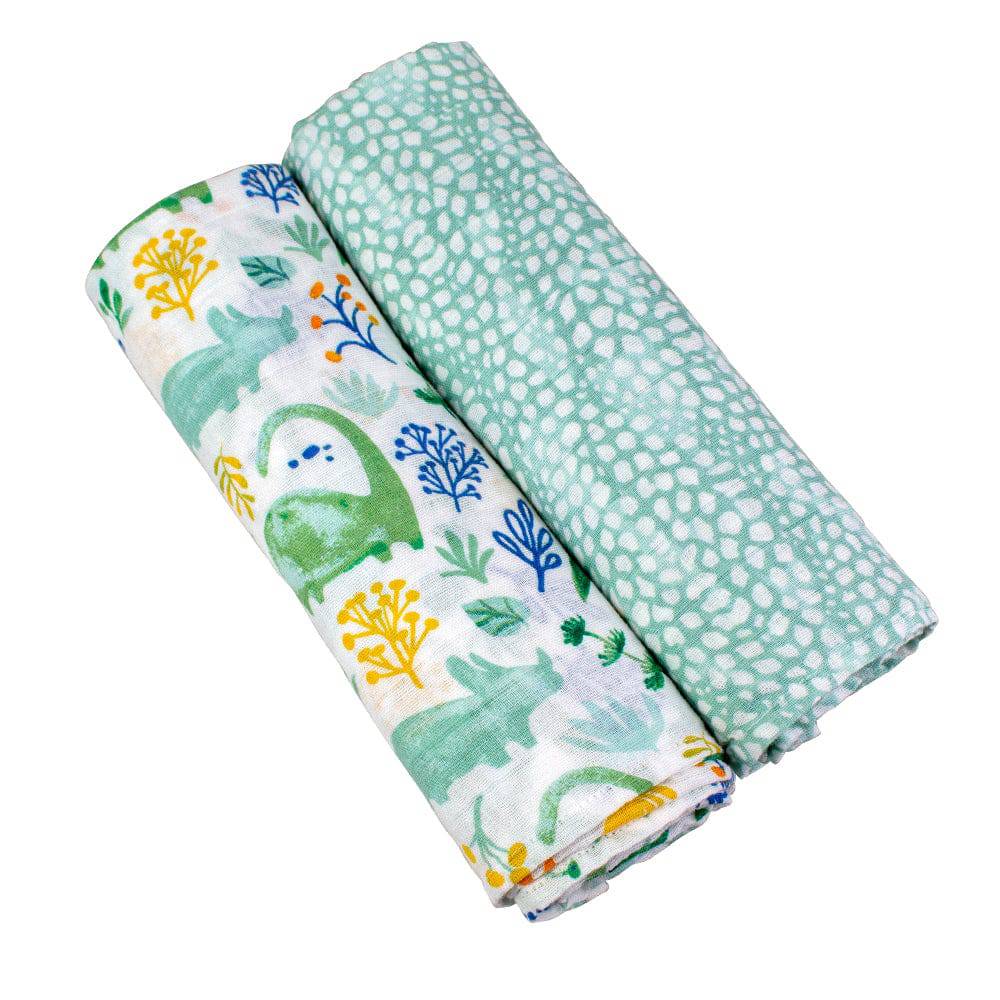 Muslin Swaddle Blanket Set Premium Cotton Dino Roar + Upscale