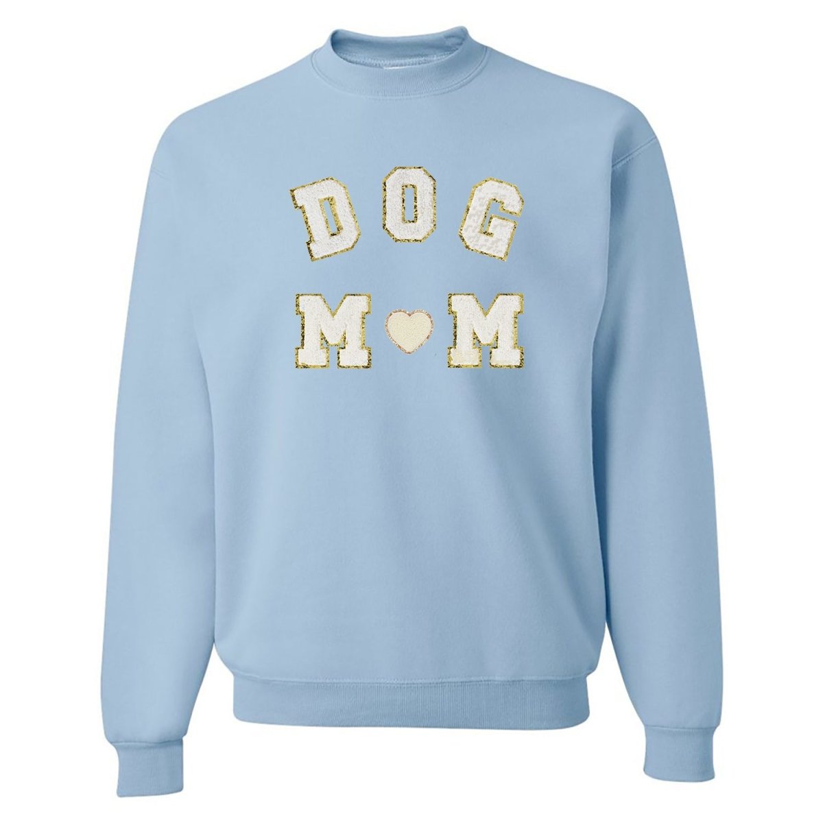 Dog Mom Letter Patch Crewneck Sweatshirt