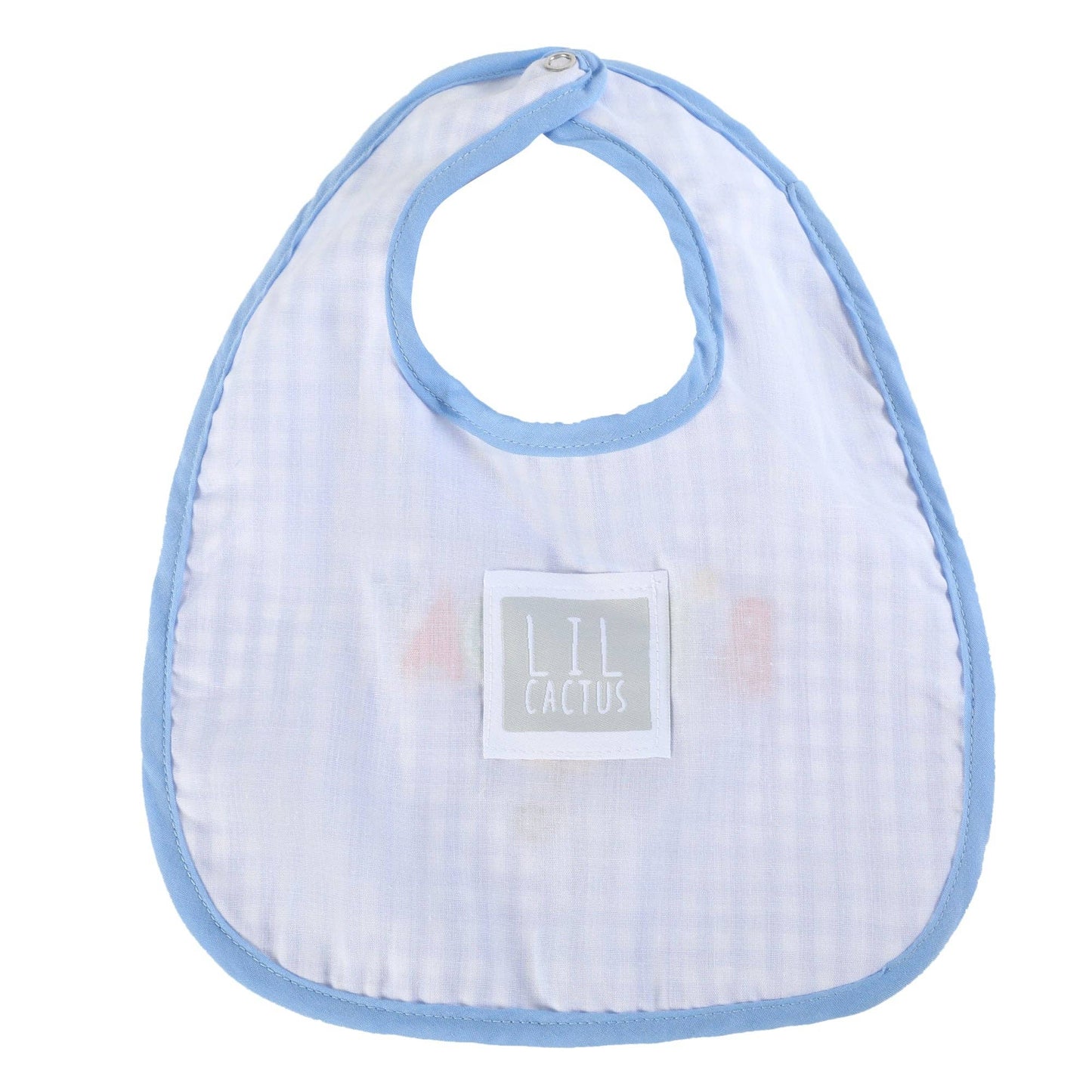 Lil Cactus - Blue Gingham 'Birthday Boy' Bib