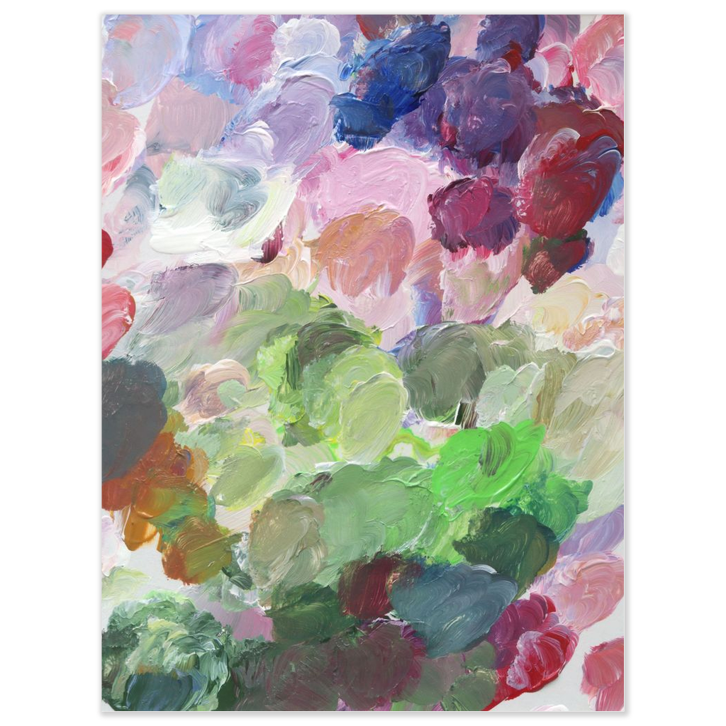 Aster paint palette, a fine art print on paper