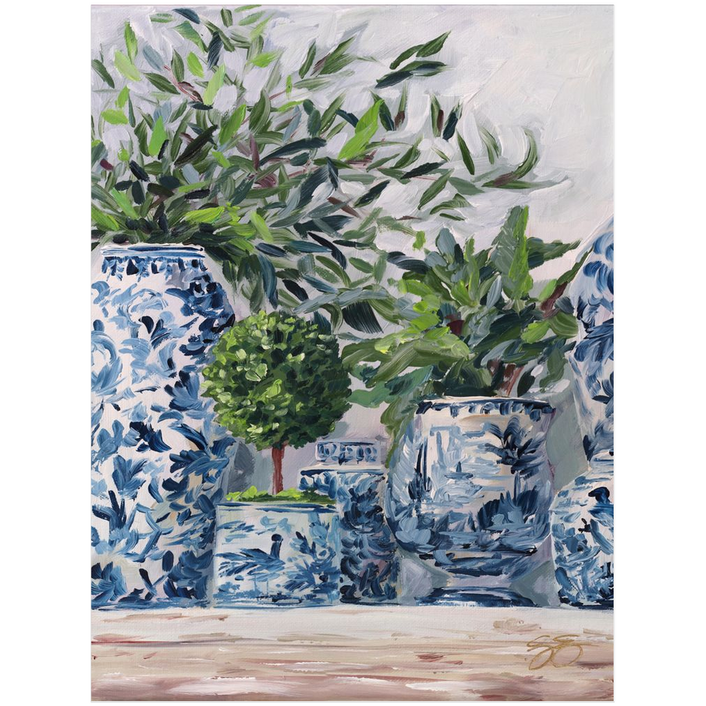 Green and Blue and White, a fine art print on paper