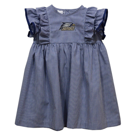 Vive La Fete - Georgia Southern Eagles Embroidered Navy Ruffle Dress