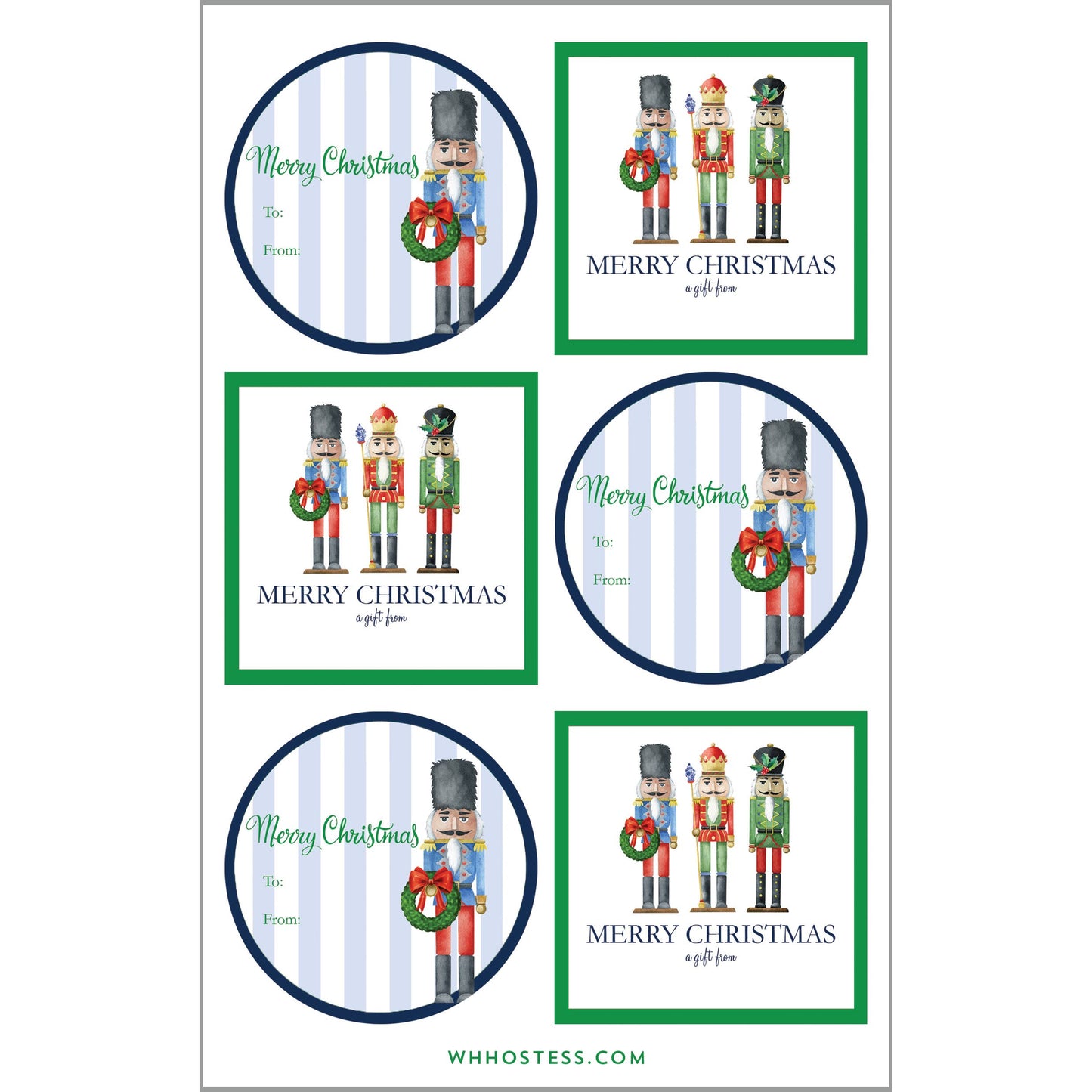 WH Hostess Social Stationery - Nutcracker Gift Sticker Sheets