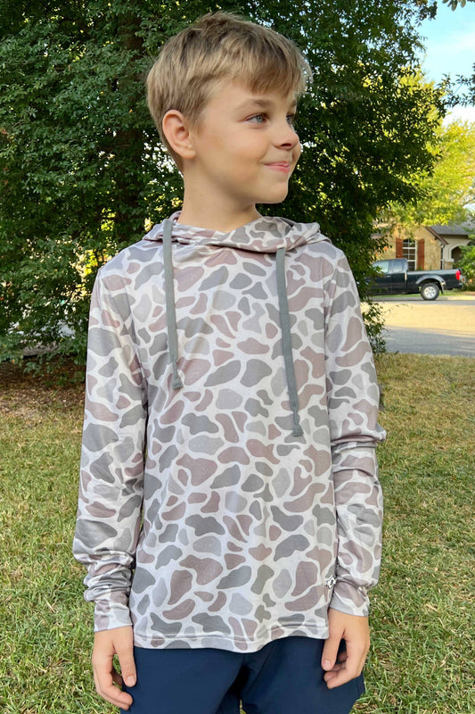 BURLEBO  Youth Performance Hoodie  Classic Deer Camo