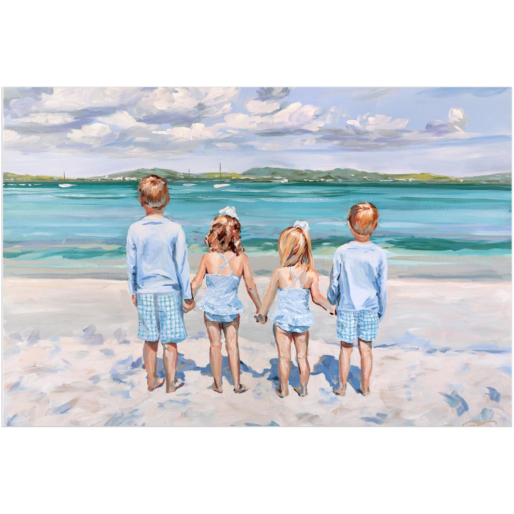 Beach Babies: Four Cousins, a fine art print on paper