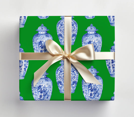 JOSIL Paperie & Gift - Green Ginger Jar Gift Wrap