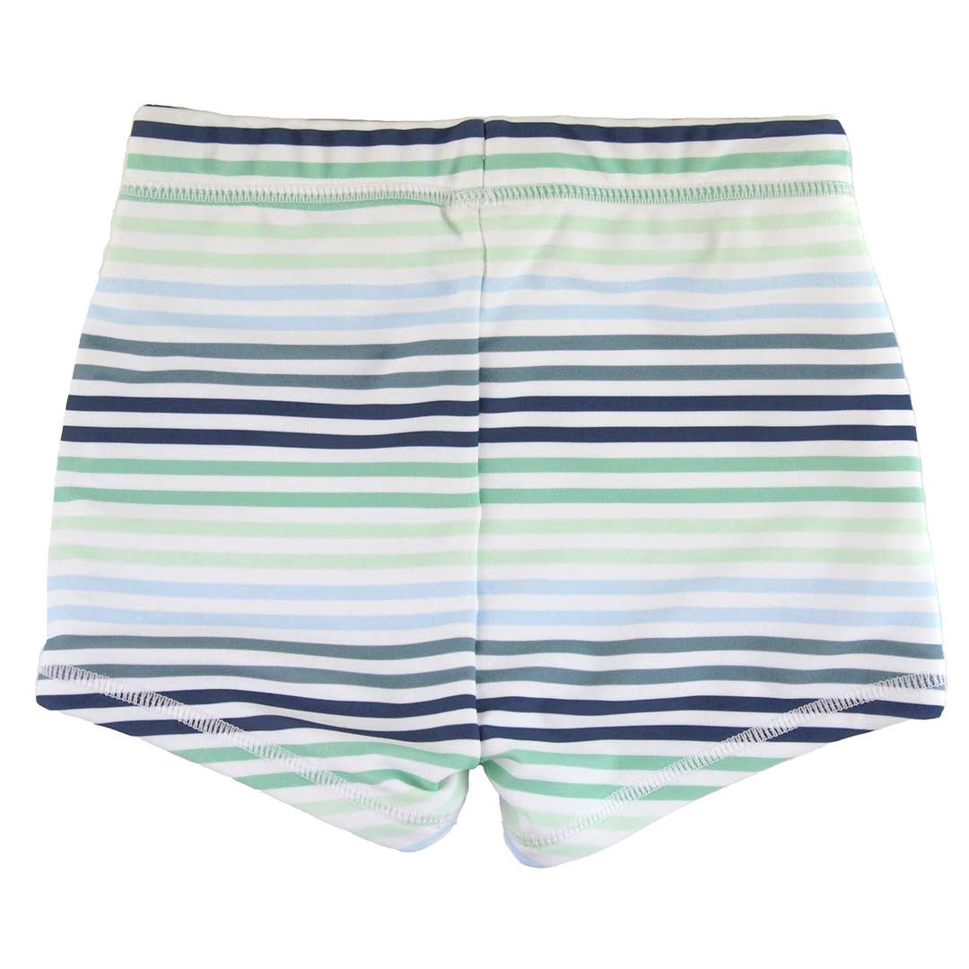 RuffleButts - Boys' Coastal Stripes Swim Shorties