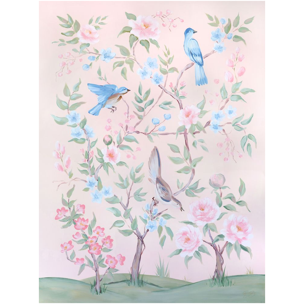 Blush Chinoiserie No. 1, a fine art print on canvas