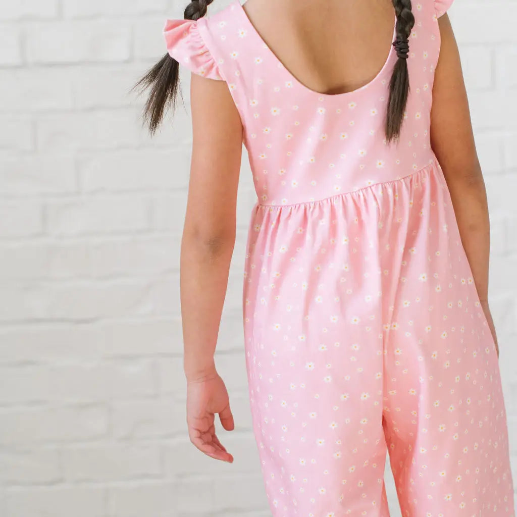 Ruffle Romper in Pink Petals