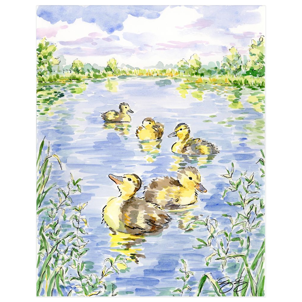 Baby Farm Animals: Ducks, a fine art print on paper