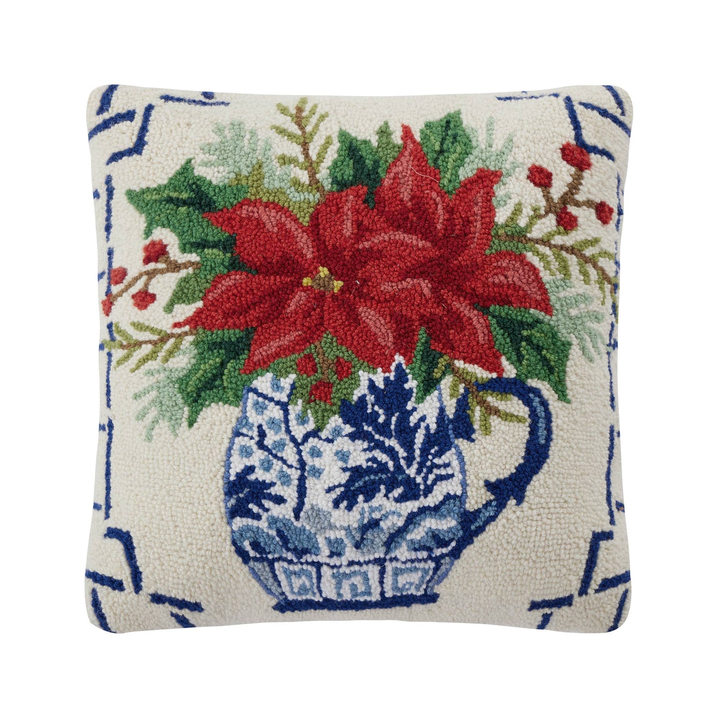 Peking Handicraft - Chinoiserie Poinsettia Hook Pillow