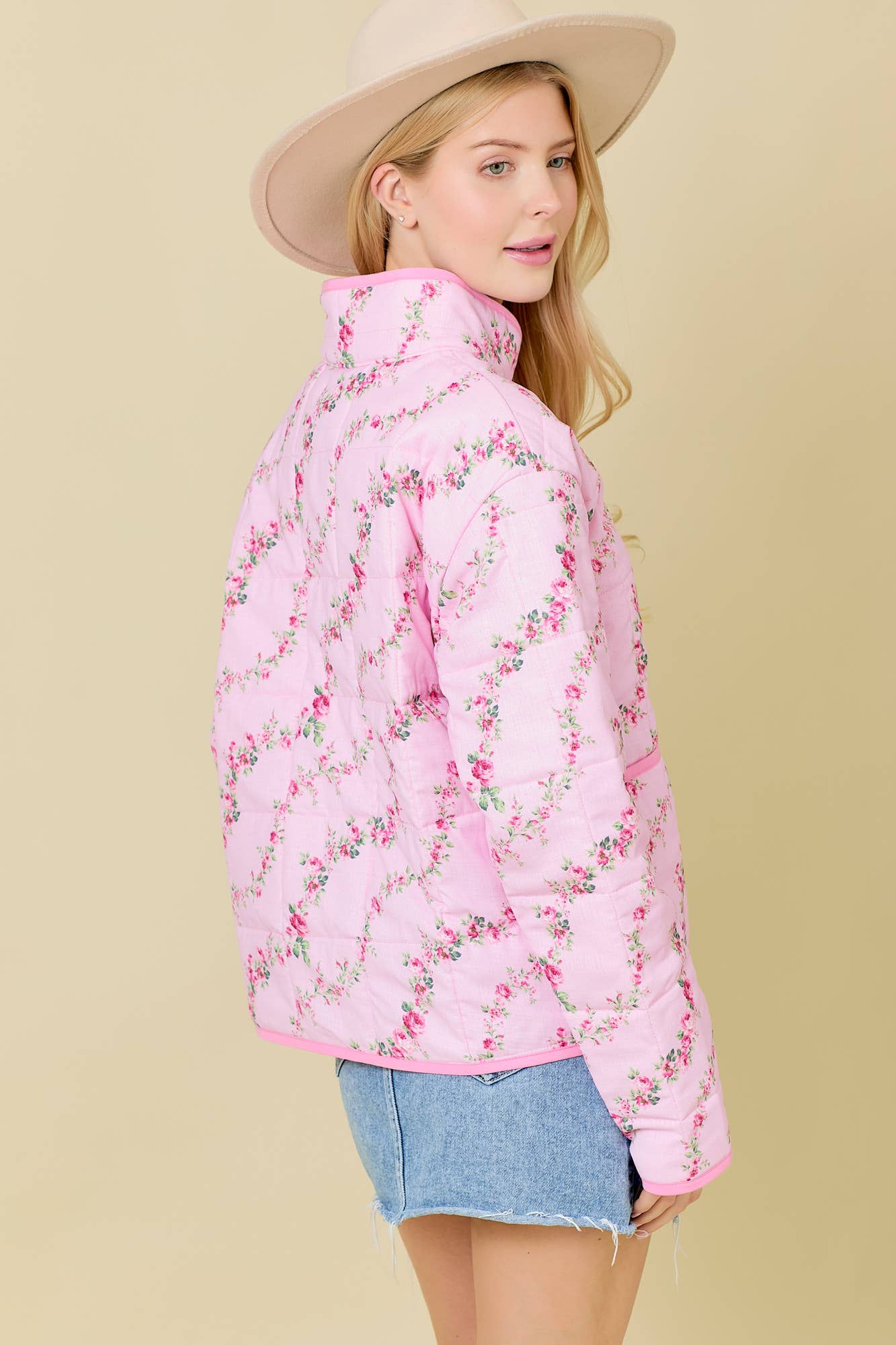 Main Strip - Floral Printed Quilted Jacket