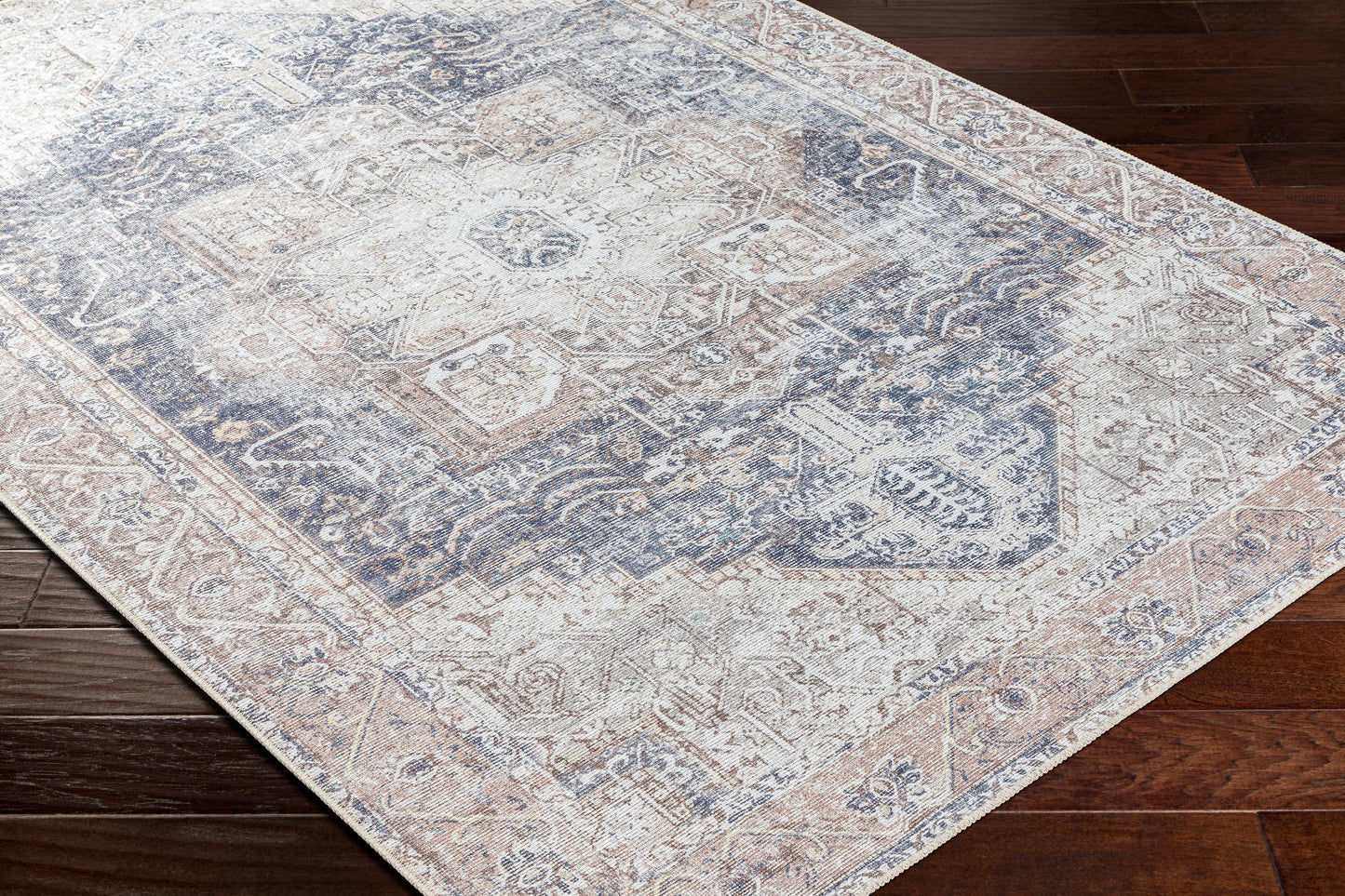 Beige Rosman Washable Area Rug - Clearance