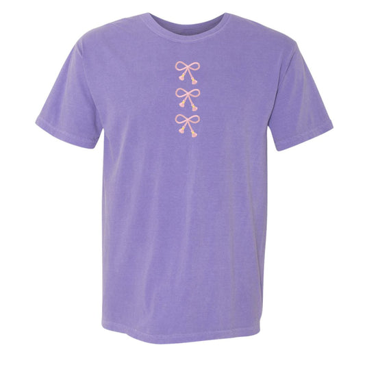 Embroidered Tasseled 'Bows' T-Shirt