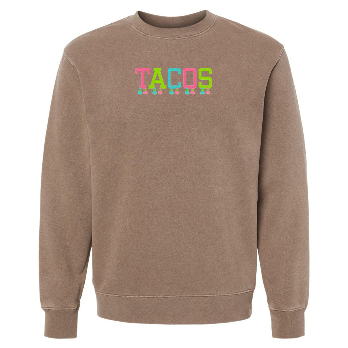 Embroidered Tasseled 'Tacos' Cozy Crew