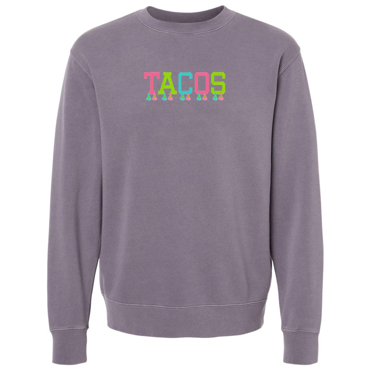 Embroidered Tasseled 'Tacos' Cozy Crew