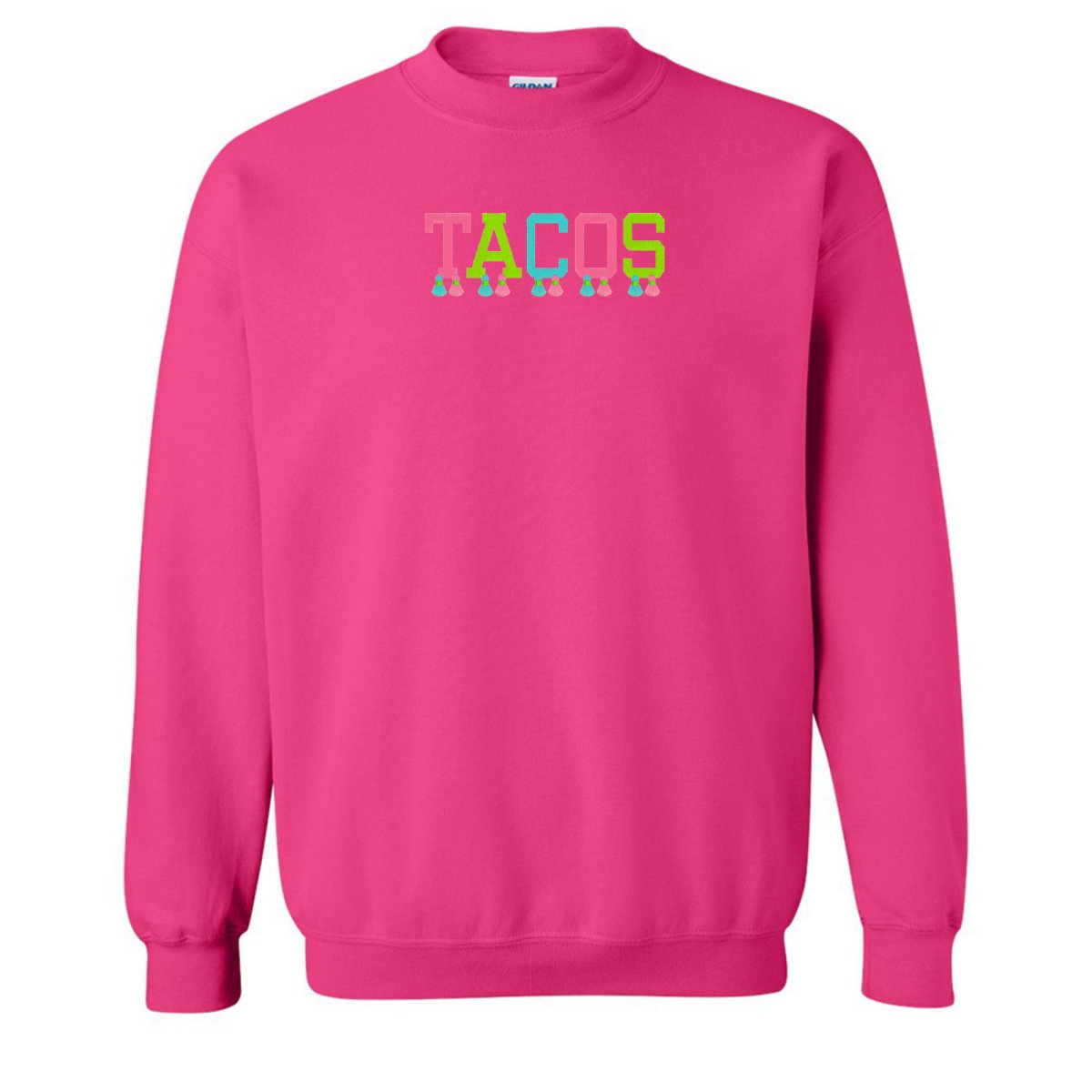 Embroidered Tasseled 'Tacos' Sweatshirt