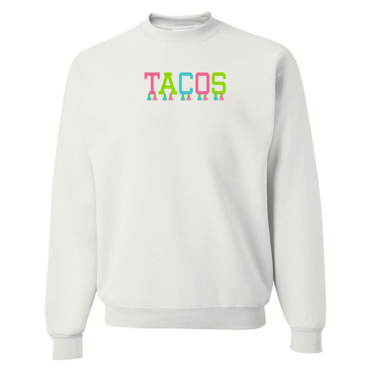 Embroidered Tasseled 'Tacos' Sweatshirt