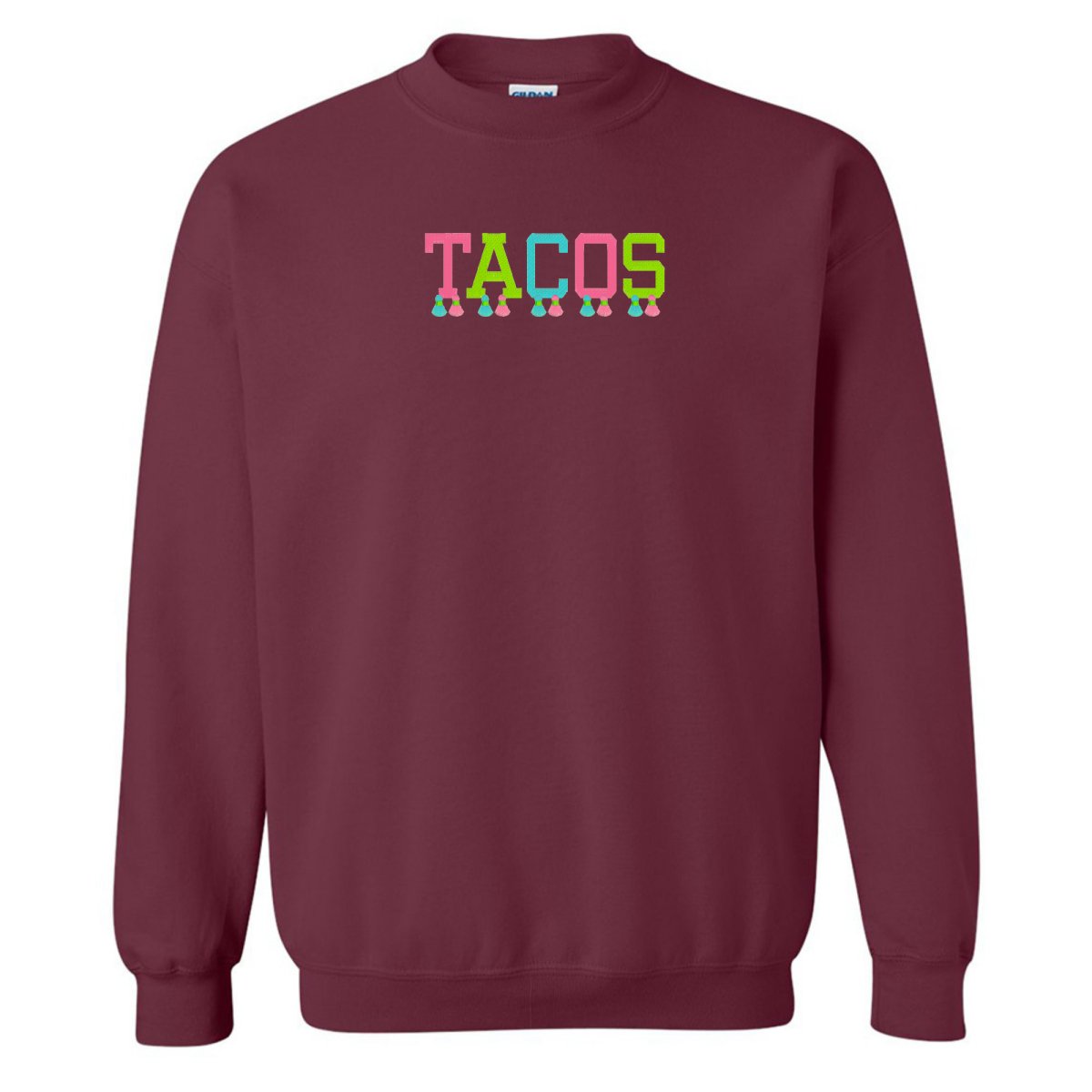 Embroidered Tasseled 'Tacos' Sweatshirt