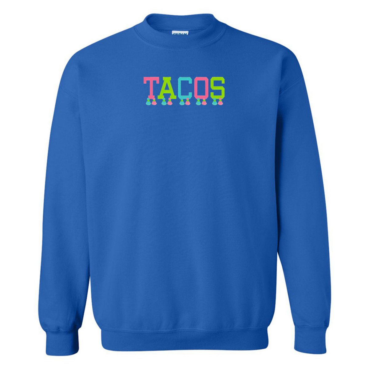 Embroidered Tasseled 'Tacos' Sweatshirt