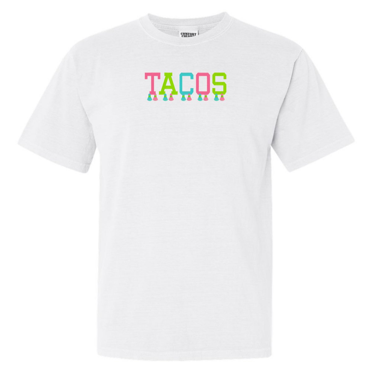 Embroidered Tasseled 'Tacos' T-Shirt