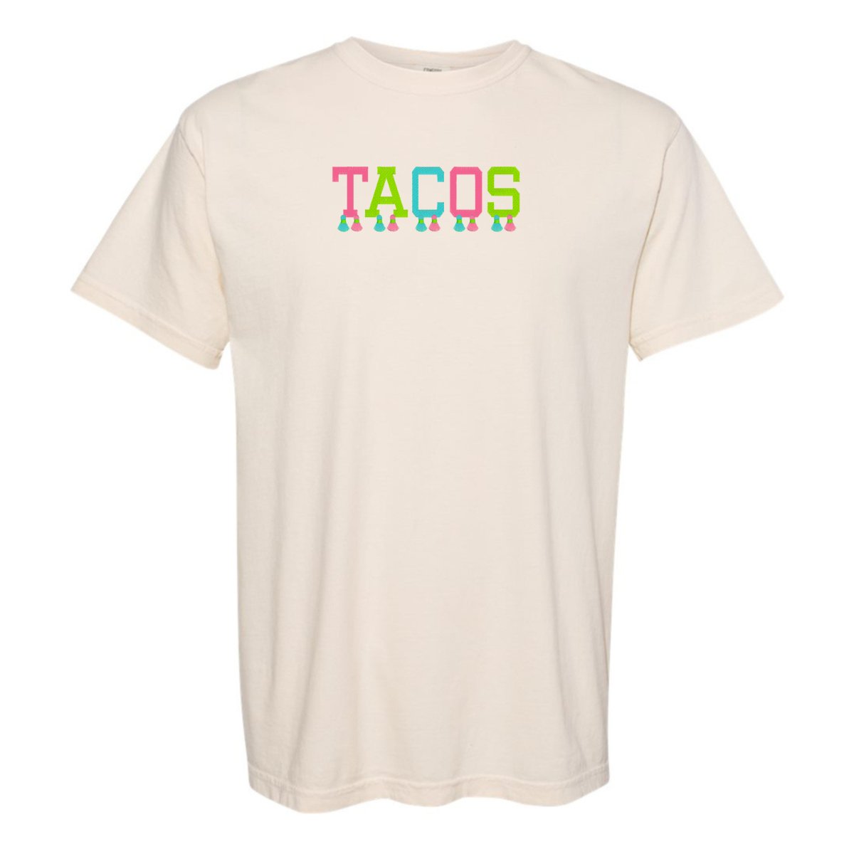 Embroidered Tasseled 'Tacos' T-Shirt