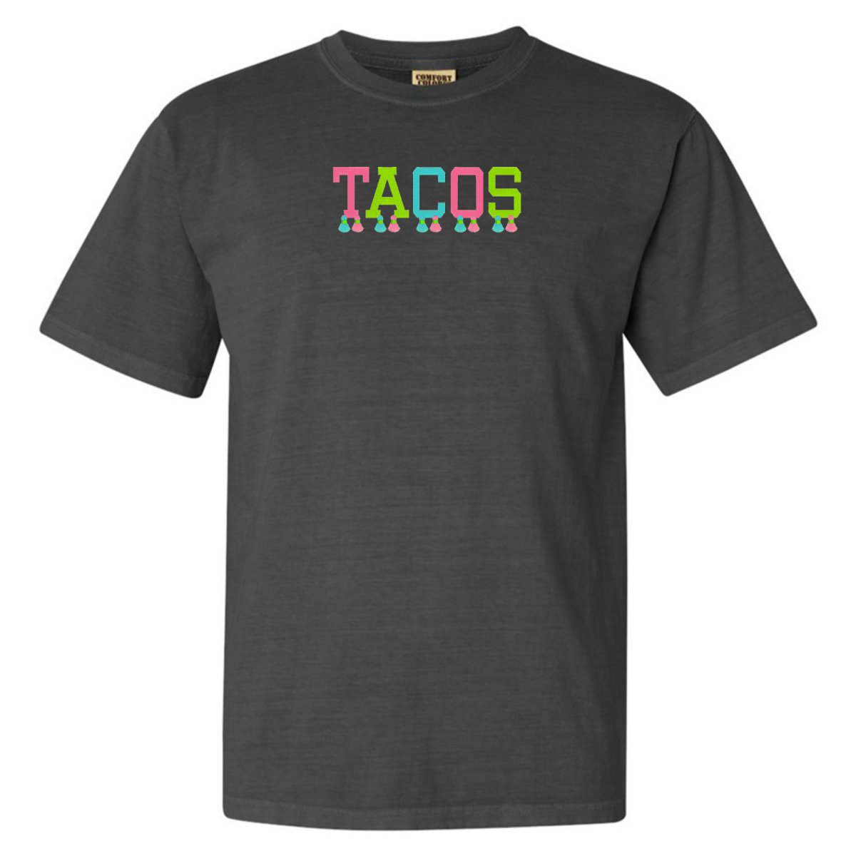 Embroidered Tasseled 'Tacos' T-Shirt