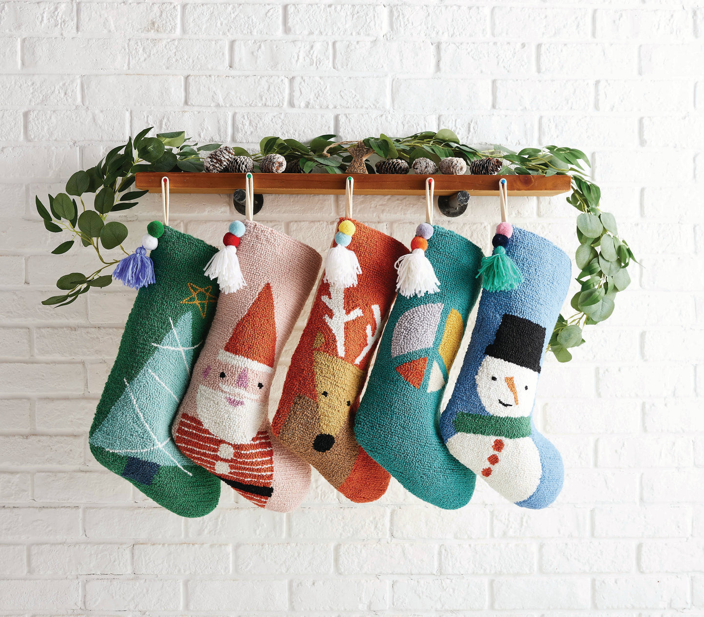 Peking Handicraft - Santa Stocking With Pom Pom Tassel by Ampersand