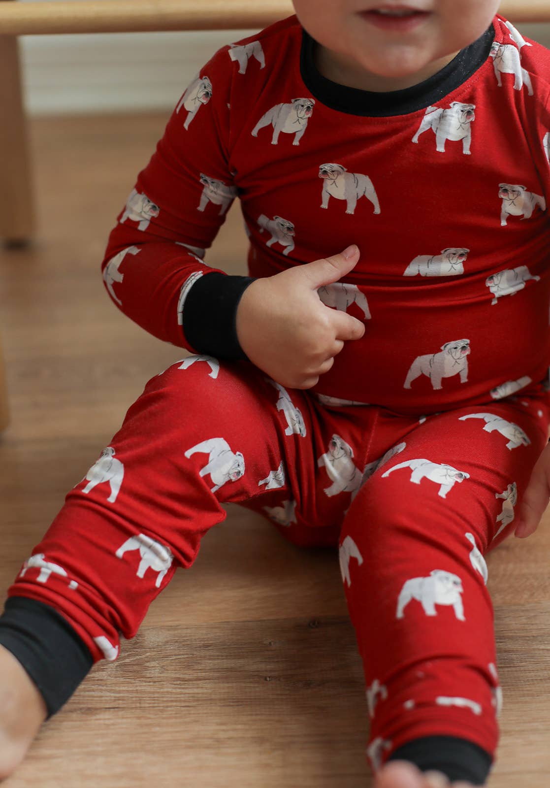 Southern Slumber - Red Bulldog 2 Piece Bamboo Pajama Set - GAME DAY - Football