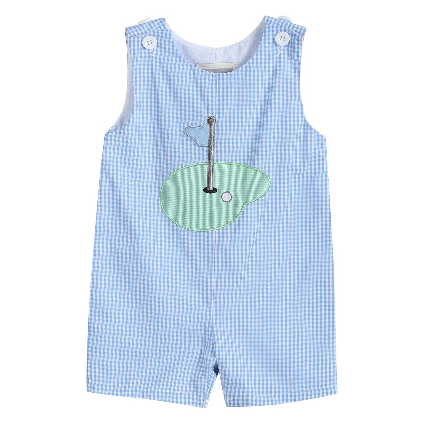 Lil Cactus - Blue Gingham Golf Hole Shortall