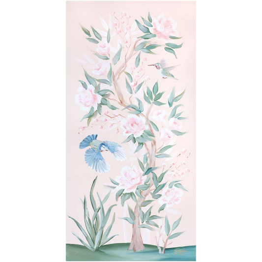 Blush Chinoiserie No. 3, a fine art print on canvas