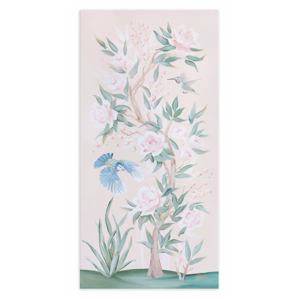 Blush Chinoiserie No. 3, a canvas wrap print