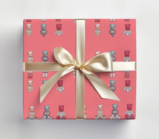 JOSIL Paperie & Gift - Dark Pink Nutcracker Gift Wrap