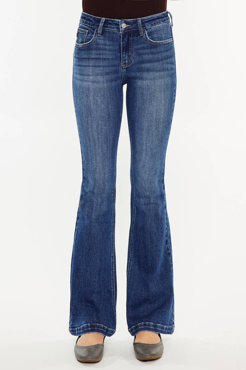 Kan Can USA - PETITE OPEN PACK  MID RISE FLARE JEANS-KC20041M-PT