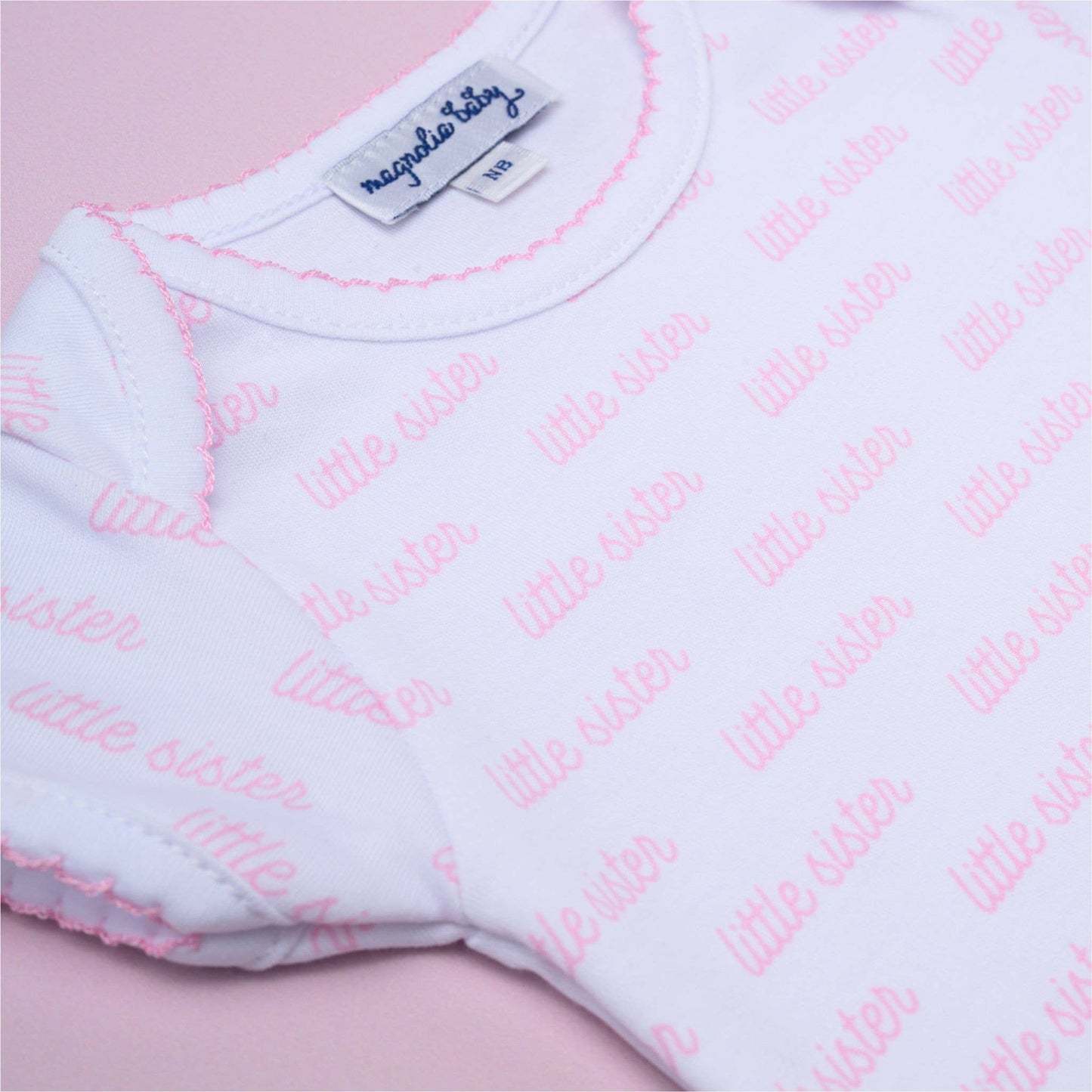 Magnolia Baby - Little Sister Print Short Sleeve Bodysuit