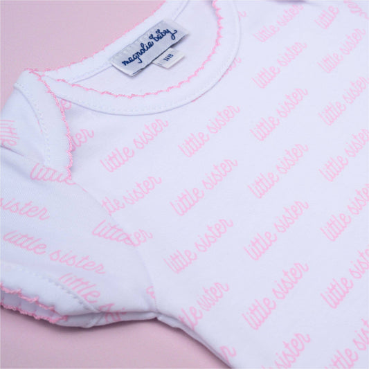 Magnolia Baby - Little Sister Print Short Sleeve Bodysuit