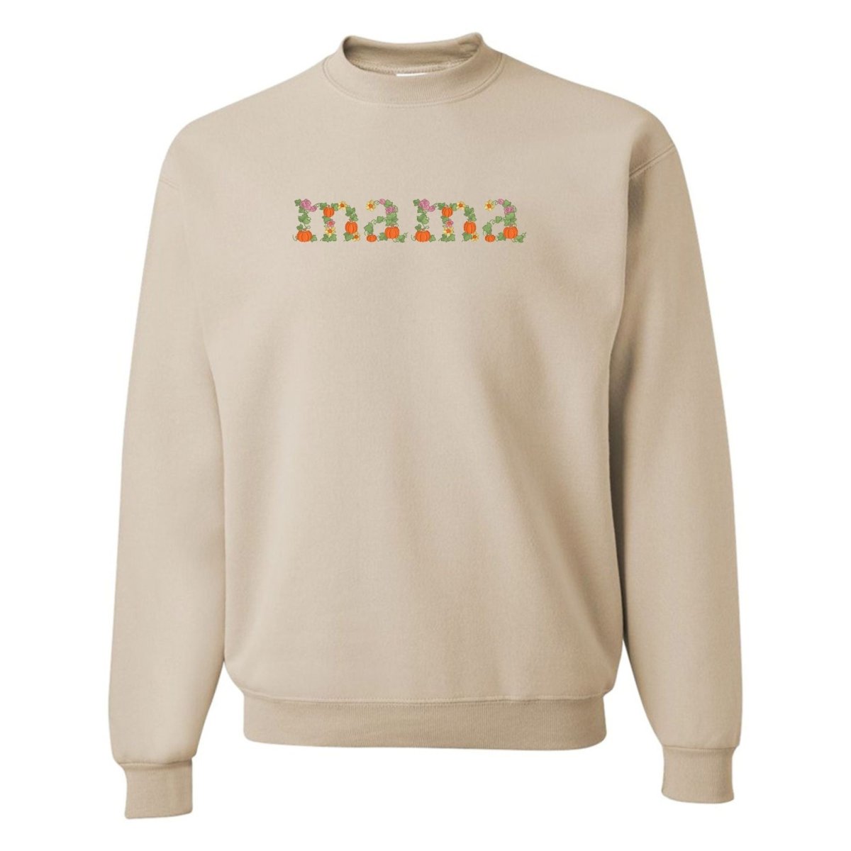 'Fall Floral Mama' Embroidered Crewneck Sweatshirt