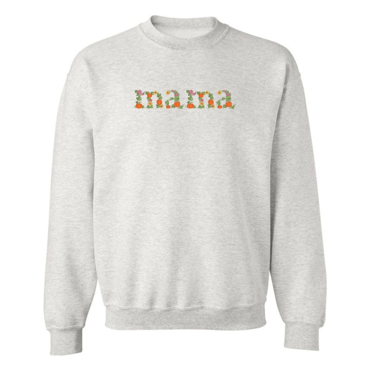 'Fall Floral Mama' Embroidered Crewneck Sweatshirt