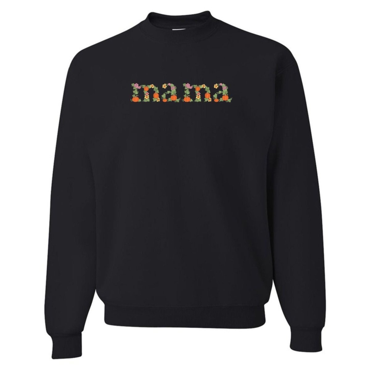 'Fall Floral Mama' Embroidered Crewneck Sweatshirt