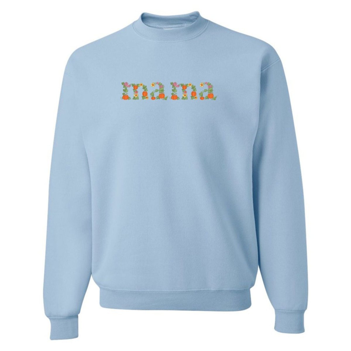 'Fall Floral Mama' Embroidered Crewneck Sweatshirt