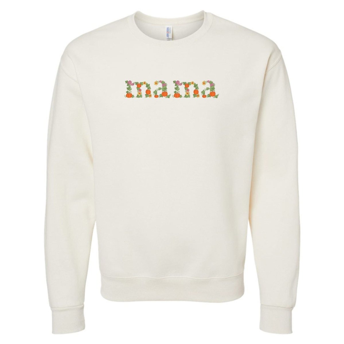 'Fall Floral Mama' Embroidered Crewneck Sweatshirt