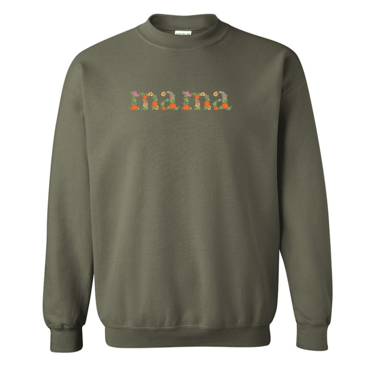 'Fall Floral Mama' Embroidered Crewneck Sweatshirt