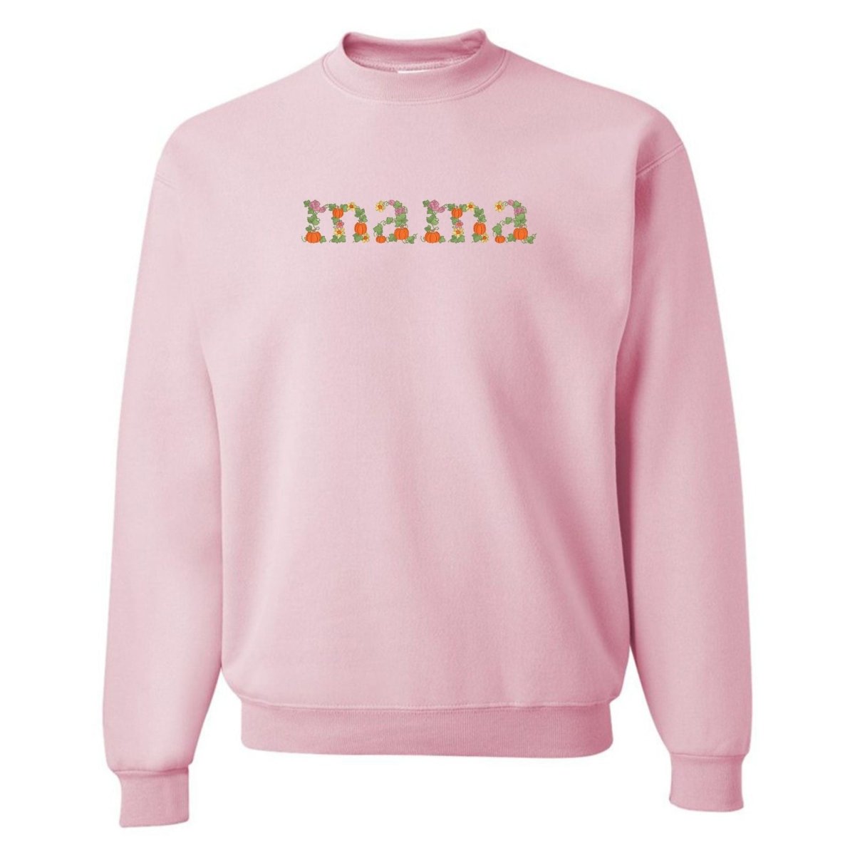 'Fall Floral Mama' Embroidered Crewneck Sweatshirt