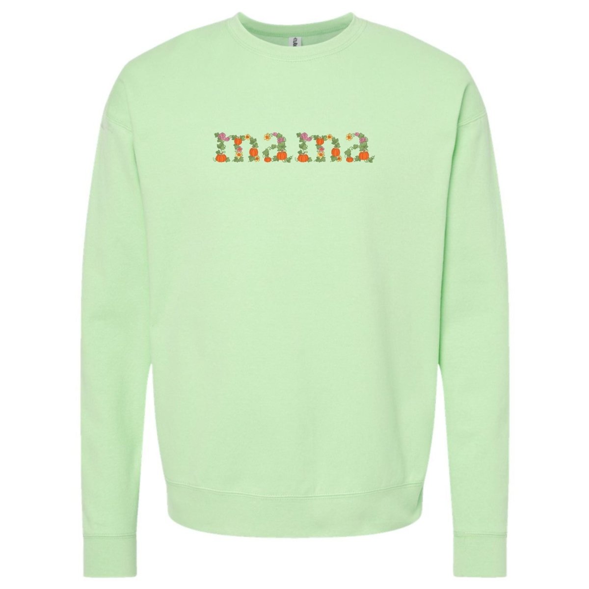 'Fall Floral Mama' Embroidered Crewneck Sweatshirt