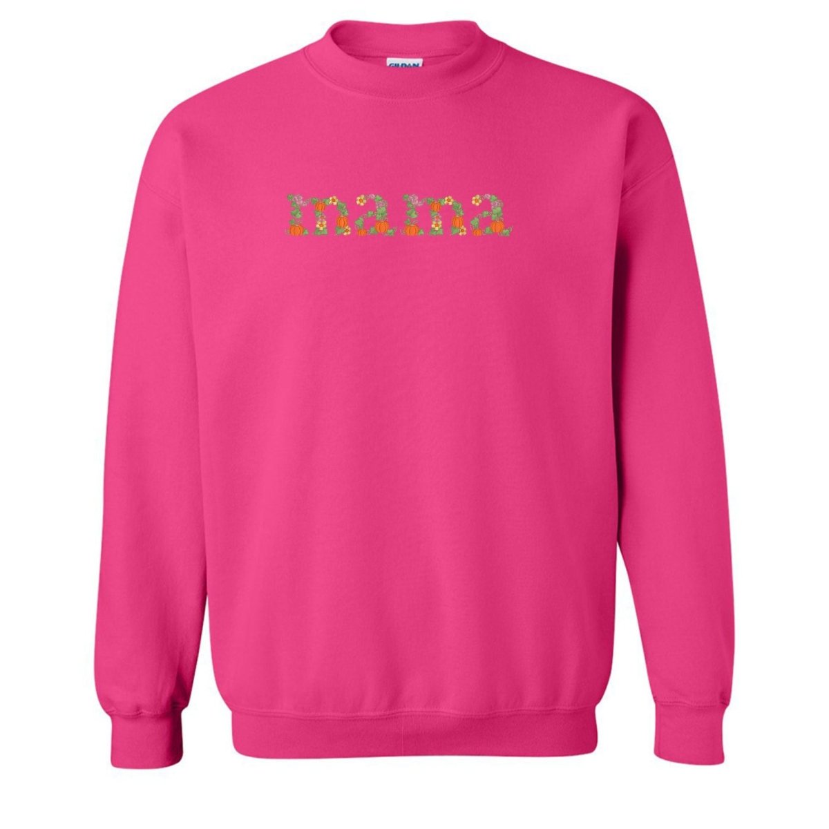 'Fall Floral Mama' Embroidered Crewneck Sweatshirt