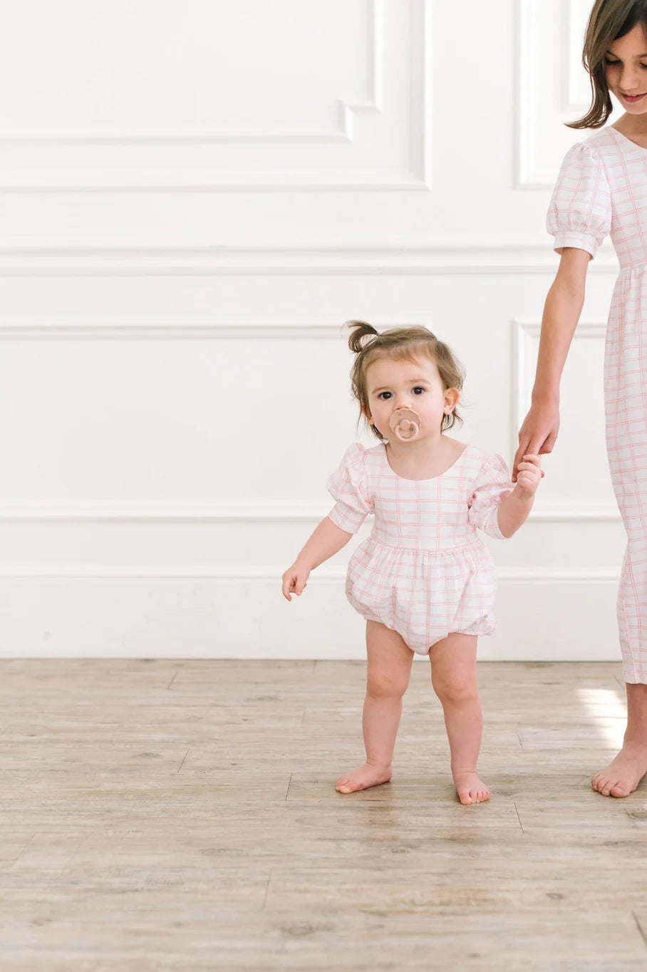 Puff Romper in Pink Picnic