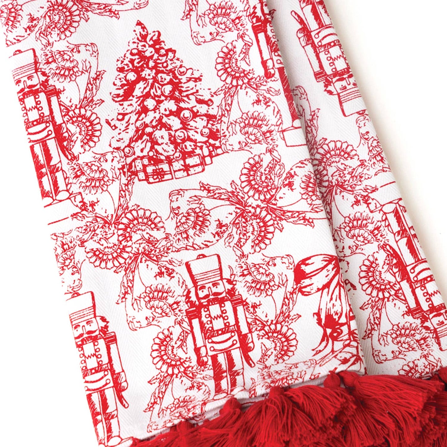 8 Oak Lane - Classic Nutcracker Tassel Kitchen Towel Set