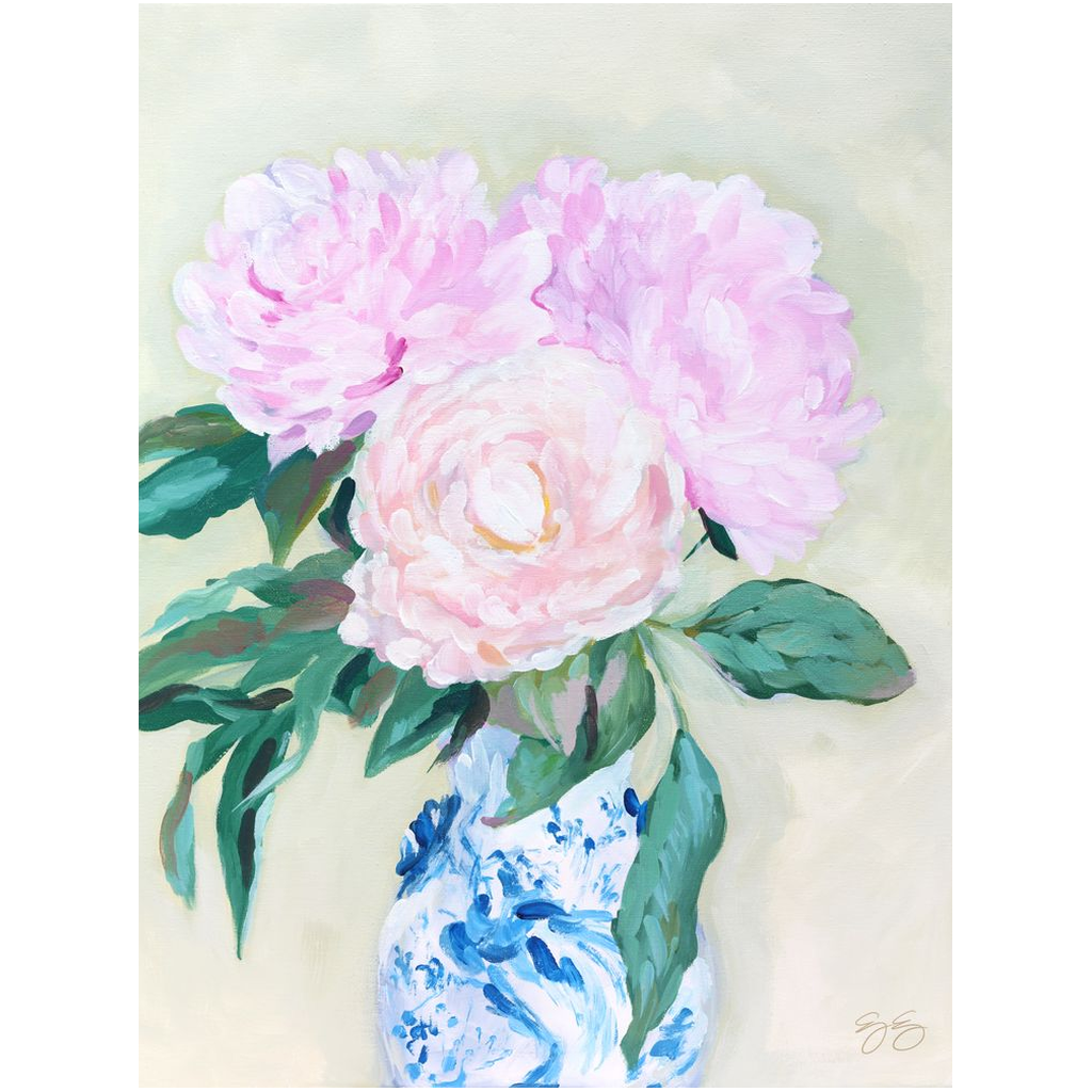 Peony fine art print on canvas