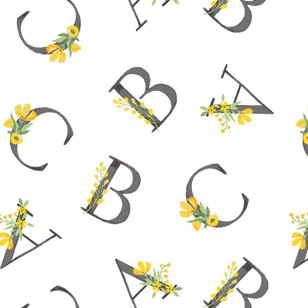 Floral Alphabet Oh So Soft Muslin Crib Sheet