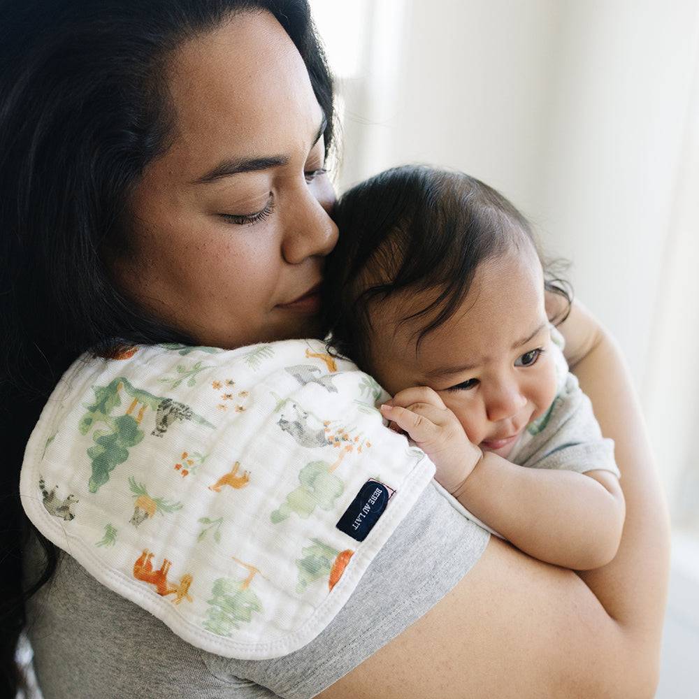 Forest Friends + Mudcloth Muslin Burp Cloths